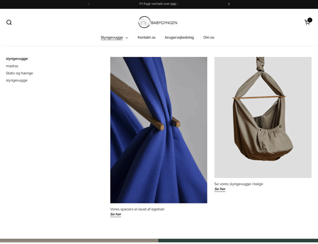 Babygyngen.dk - Webshop med slyngevugge -  med dropshipping leverandør!