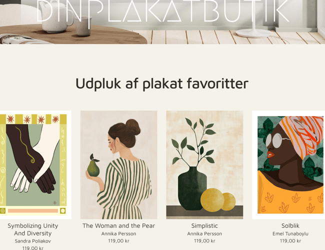 Plakatshop med Egne Motiver - fuldt automatiseret