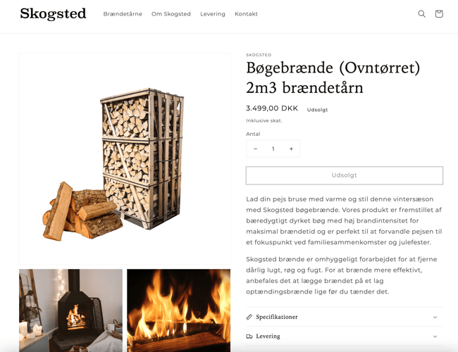 Attraktiv dropshipping shop til salg - 10k i omsætning første dag! - salg af brændetårn og øvrige brændeprodukter 