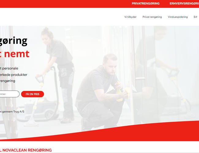 Novaclean.dk - Enkeltmands rengøringsvirksomhed med eksisterende privat kunder ( samt 1-stor erhvervskunde på kontrakt) | Samt inventar og hjemmeside: www.novaclean.dk | Omsætning 88.433 DKK