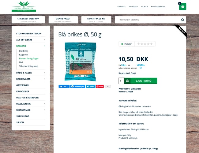 shopglutenfrit.dk - Webshop med allergivenlig kost og mere end 500 varenumre