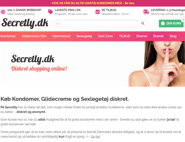 Webshop med salg af Kondomer og Sexlegetøj