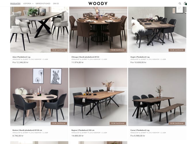Woody - webshop med salg af danske plankeborde. Avance på hele 50%!