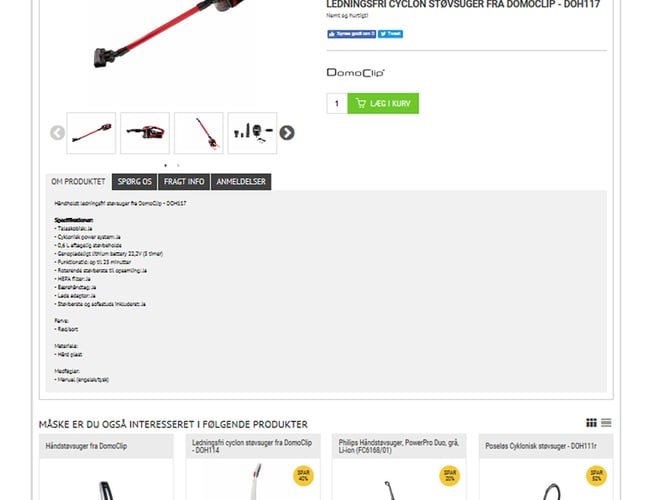 Salg af kendt webshop