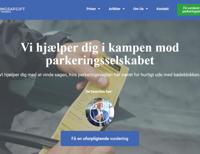 parkeringsafgift.dk - Website med juridsk hjælp af uretfærdige parkeringsafgifter