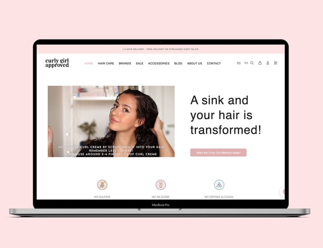 Curly Girl Approved webshop med salg af hårprodukter - Omsætning i 2020: 832.164 kr.