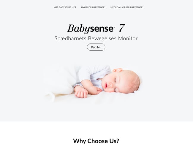 Webshop med salg af markedets bedste baby vejrtrækningsalarmer