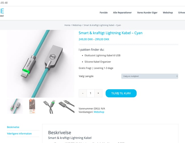 Fastphone.dk - Ny form for reparations service + mindre webshop del. - Omsat for over 100.000kr. på 2-3 måneder.