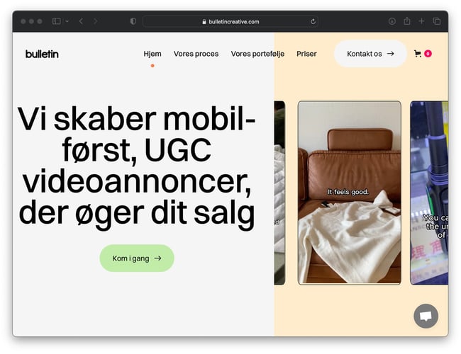 Hjemmeside/virksomhed, som har en unik fordel inden for User-Generated Content (UGC) videoreklamer.