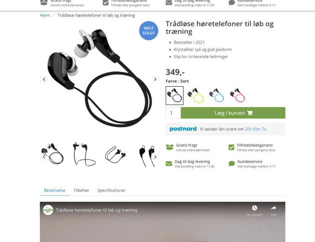 Webshop med sports høretelefoner - Over 4.500.000 kroner i omsætning