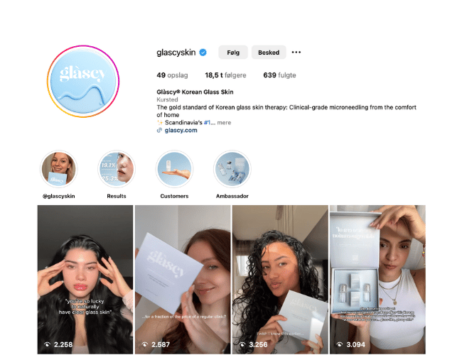 Koreansk Glass Skin-Beauty Brand m +18.500 Organiske Instagram følgere (@glascyskin) – Produkter testet af Oxford Bioscience og EU-godkendt til import. www.glascy.com 