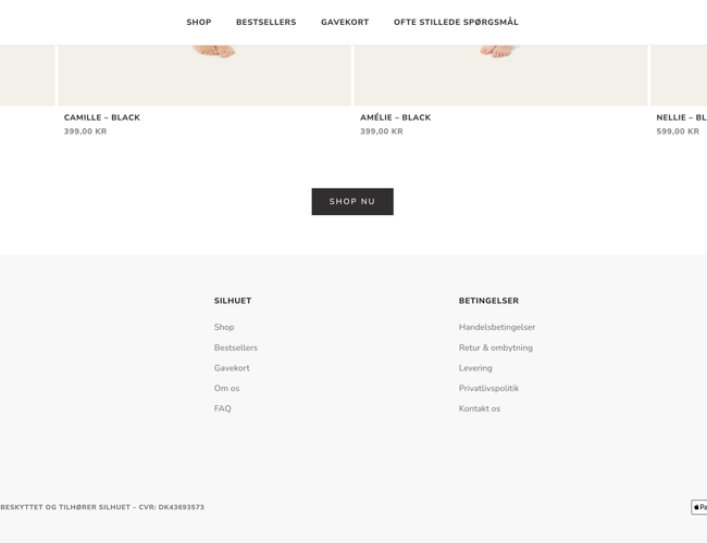 Shapewear webshop, fuld funktionel og automatiseret