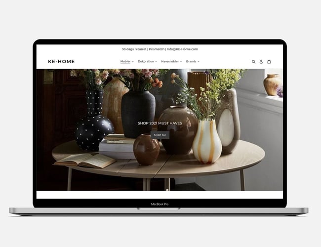 Køreklar dropshipping webshop med salg af møbler og boliginteriør