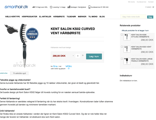 smarthair.dk - Etableret hårpleje-webshop med stor kendskabsgrad kan købes