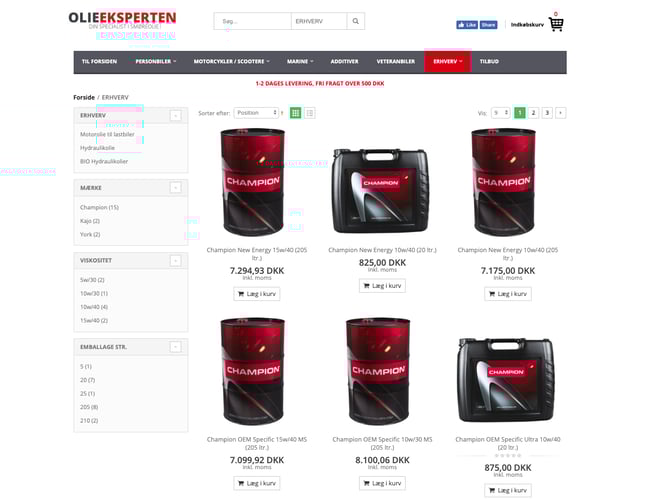 Olieeksperten.dk - Webshop med smøreolie produkter i Danmark til salg