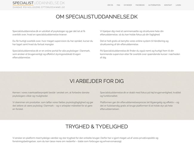 Unik webplatform med udviklingspotentiale udviklet til psykologer - 263 tilmeldt på platformen