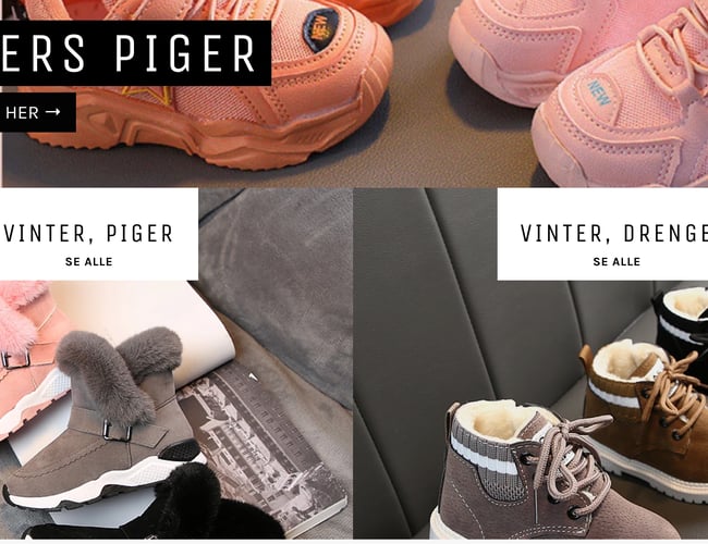 Nystartet webshop med salg af billige modesko til børn sælges