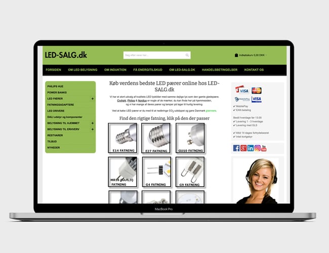 LED webshop med attraktivt domæne navn + 2 ekstra webshops