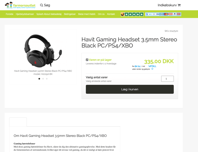 Webshop med god omsætning og salg af præmaturetøj og legetøj m.m.