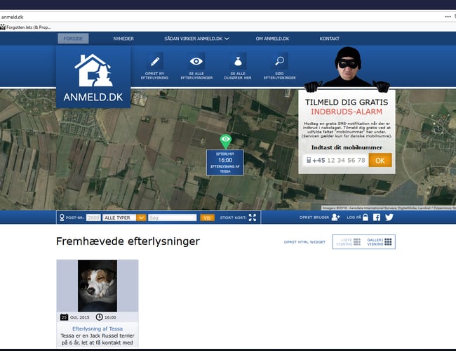 Anmeld.dk - Hobby webportal indenfor efterlysning og anmeldelser. - Wordpress