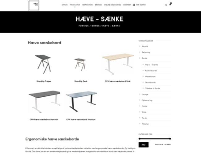 Solid lille webshop med kontormøbler