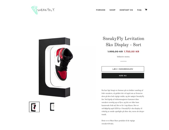 Super webshop med et unikt niche produkt - www.sneakyfly.dk