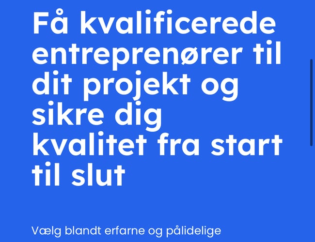 Håndværker/service formidlings side 