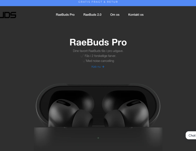 Unik dropshipping side med salg af branded høretelefoner. 