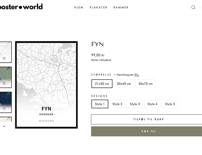 Køreklar dropshipping shop med salg af plakater med stort potentiale