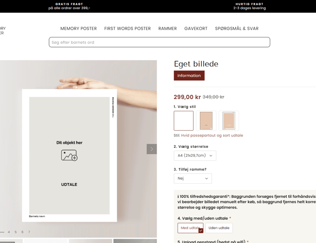 Unik shop med plakater til forældre til salg