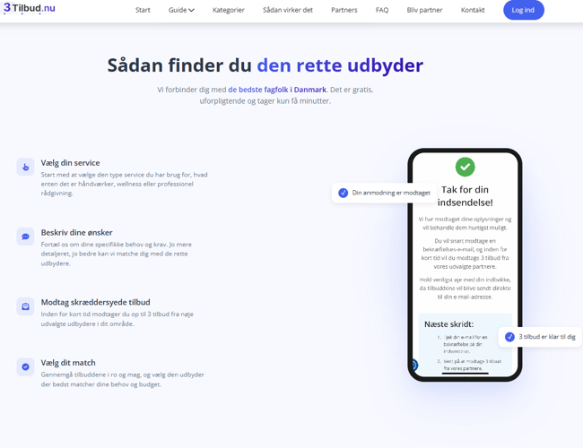 Få3Tilbud.nu – AI-drevet Leadgenereringsplatform (100% automatiseret)