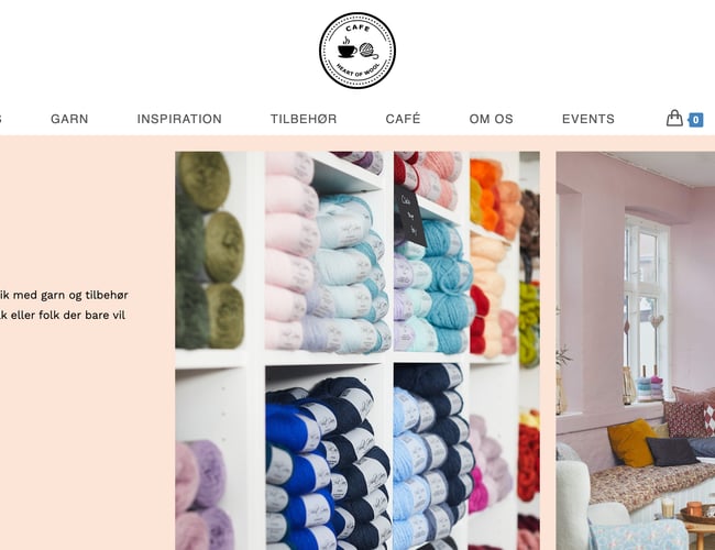 Webshop med garn og tilbehør 