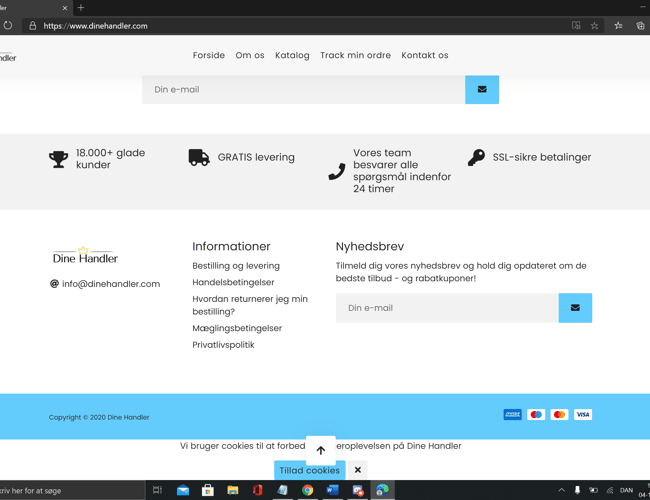 Køreklar dropshipping side med alt inkluderet