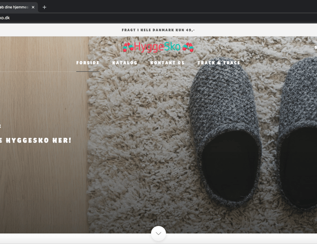 Klargjort Dropshipping Webshop med salg af Hjemmesko