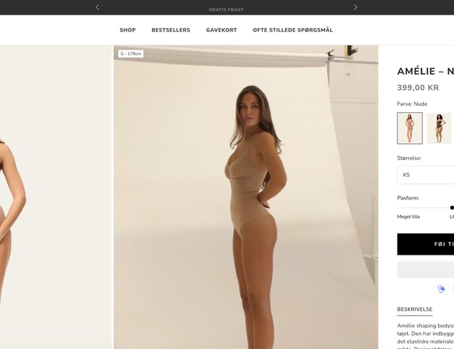 Shapewear webshop, fuld funktionel og automatiseret