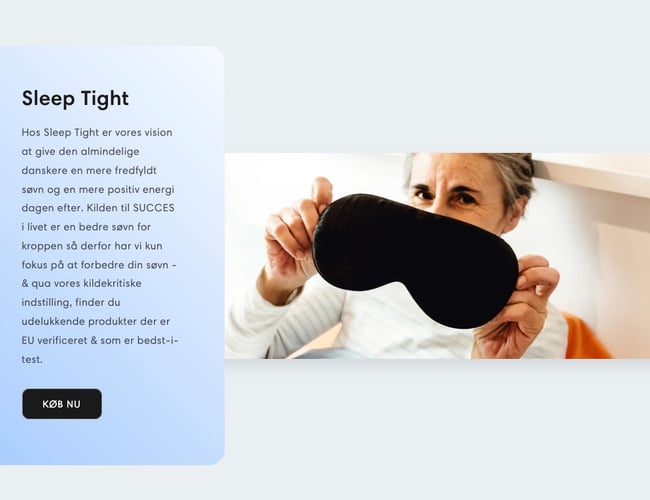 Stilet webshop med kvalitets søvnprodukter sælges