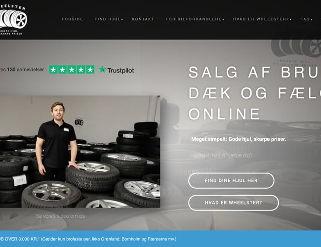 Brugte hjul til biler online - webshop med flot vækstrate og potentiale