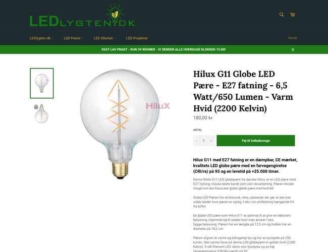 LEDlygten.dk - 100% dropshipping med favorabel leverandøraftale