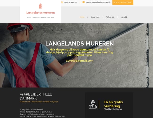 Langelandsmureren.dk - Køb vores webløsning til en mindre murer virksomhed hjælp til opstart