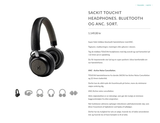 Webshop med salg af høretelefoner, højtalere samt udstyr (Dropshipping)