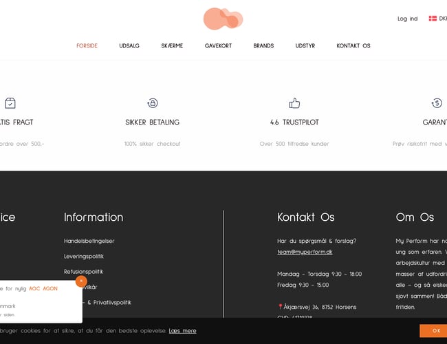 Moderne dropshipping I My Perform I 100% køreklar med dansk leverandør