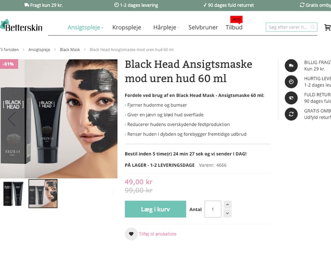 Betterskin.dk | Salg af hudpleje produkter stort udviklingspotentiale - Omsætning på 68.629,25 kr. 2018