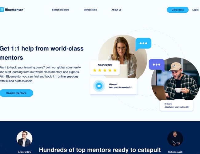 On-demand mentoring platform for professionelle