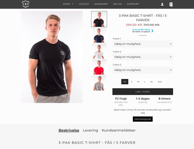 Thebodyfactory.dk - Webshop med Træningstøj til mænd og godt kundekartotek - Omsætning 1.100.000 kr. 