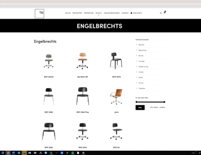 Solid lille webshop med kontormøbler
