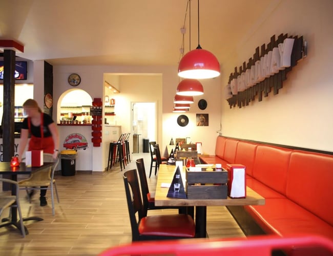 Broadwayburgers.dk ( Omsætning på 3.200.000 mio på 10,5mdr) - Flot nyrenoveret burger restaurant til salg med 185 kvm. - Overskud d.d. ca. 560.000 kr.