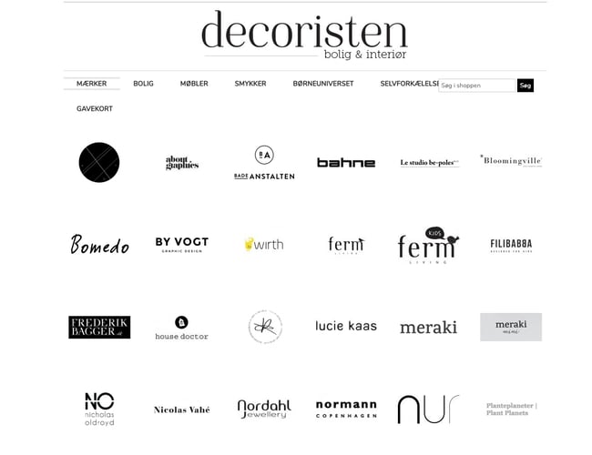 decoristen.dk - Lækker interiørwebshop med forhandleraftaler med godt 30 brands