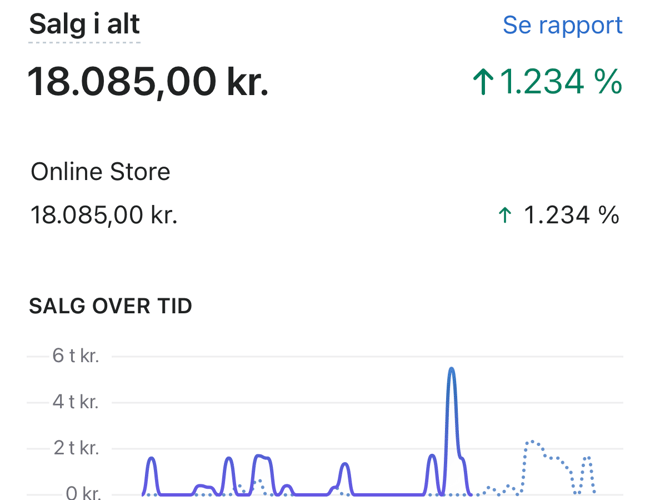NY PRIS 59.000 inkl. Moms for webshoppen og varelageret.