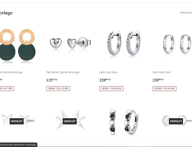 Klargjort Dropshipping Webshop med salg af Smykker