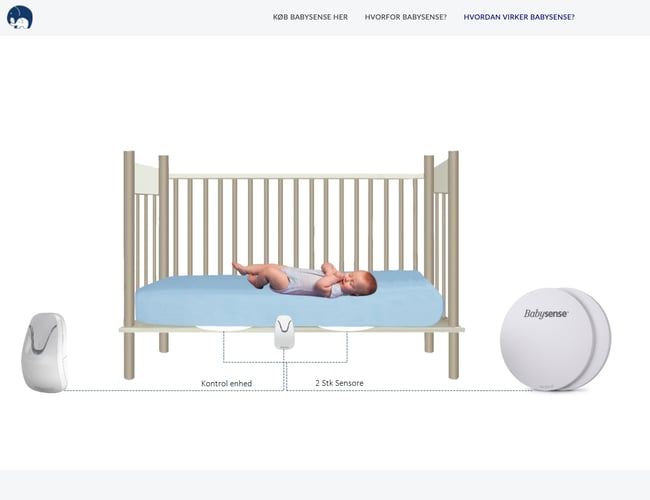 Webshop med salg af markedets bedste baby vejrtrækningsalarmer
